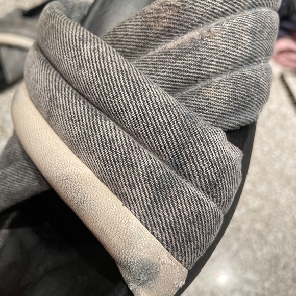 ISABEL MARANT GRAY FABRIC & WHITE LEATHER HOLDEN SLIDES, size 41 - Picture 2 of 9